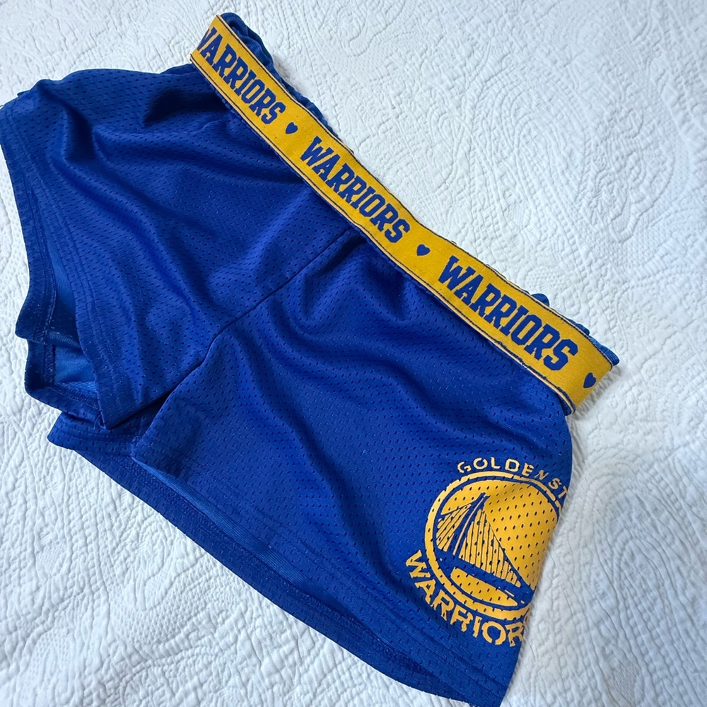 🚨3 for $25 FLASH SALE! NBA 4H HER Blue and Yellow Warriors Athletic Shorts
